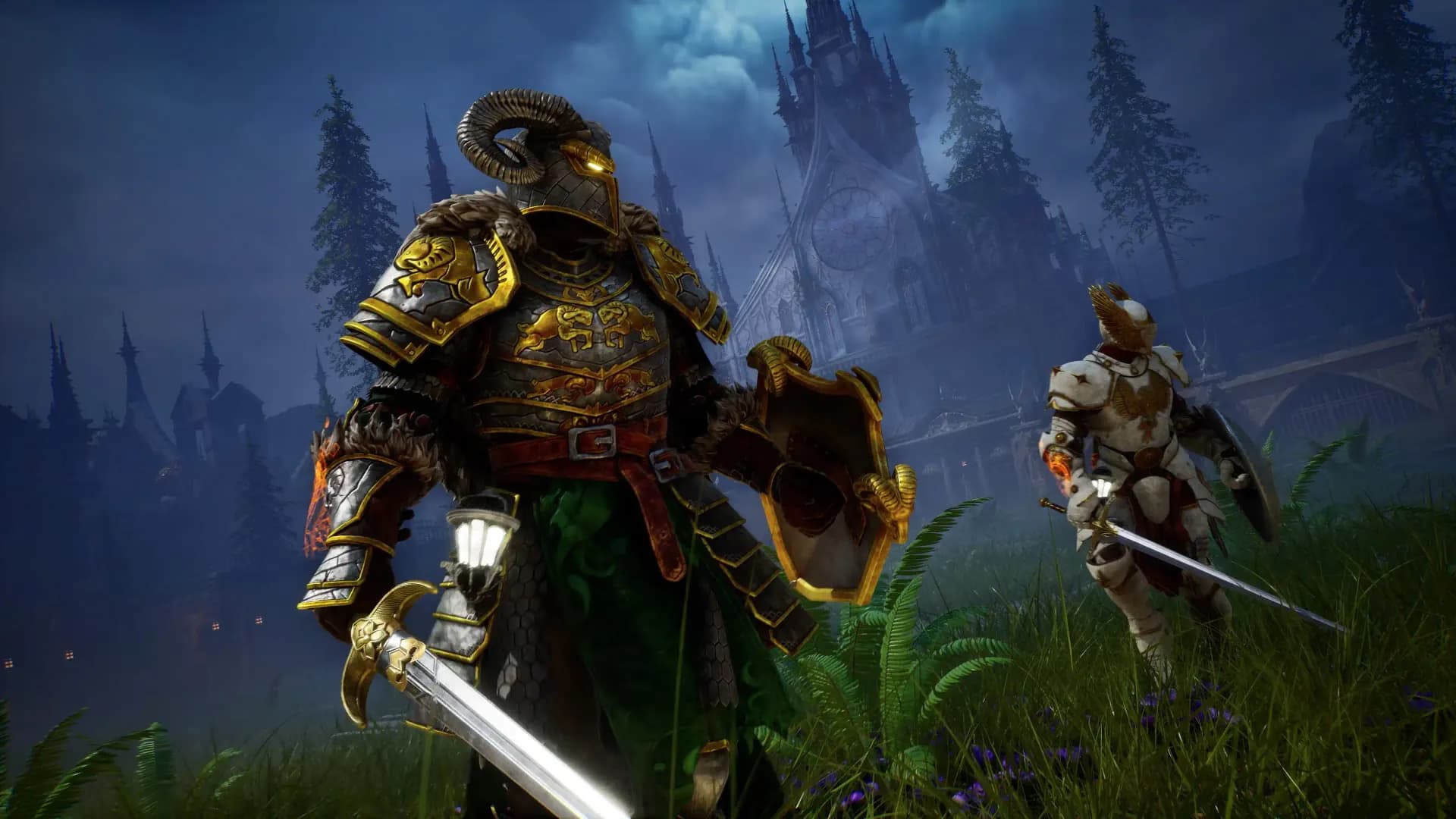 Armed Nephilim hunters crossing the outskirts of Gildenarch