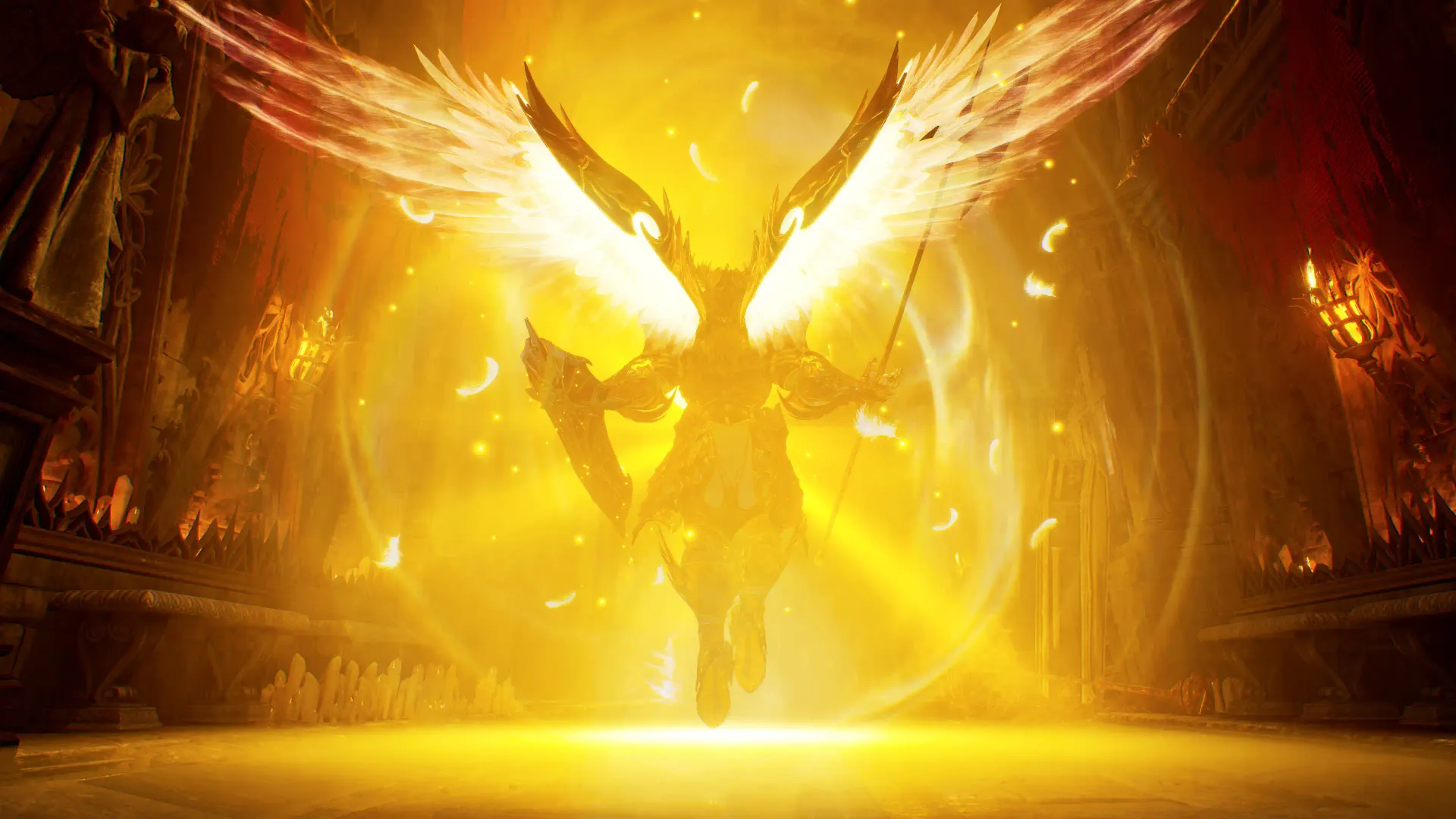 A Nephilim unleashing an angelic transformation
